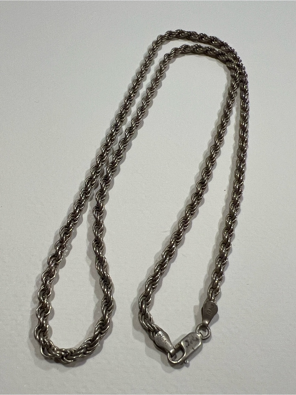 Sterling Silver Rope Chain Necklace - 24 inches
